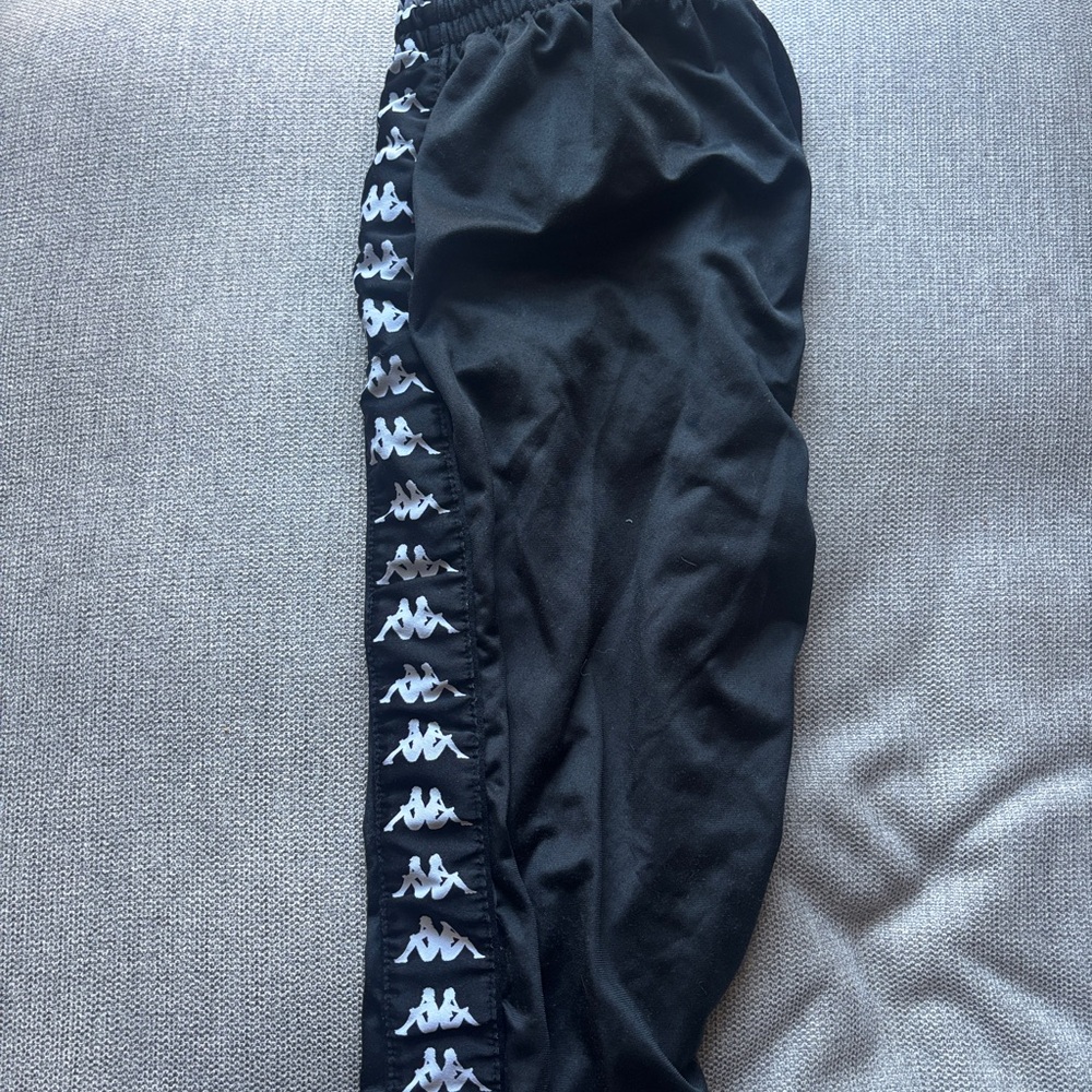 Kappa Black Joggers with Logo Trim
